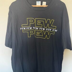 Port and Company Black Tee with Yellow lettering lightsaber tee shirt 3xl Disney